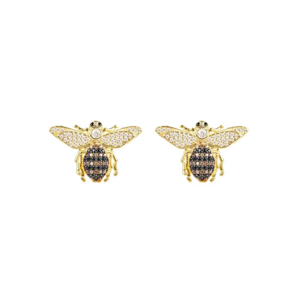 Honey Bee Stud Earrings Gold