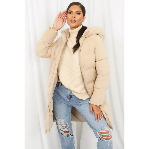 Hooded Longline Puffer Coat - Jackets & Coats