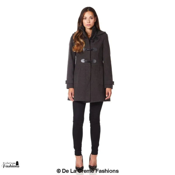 Hooded Toggle Fastened Slim Fit Coat - Coats & Jackets