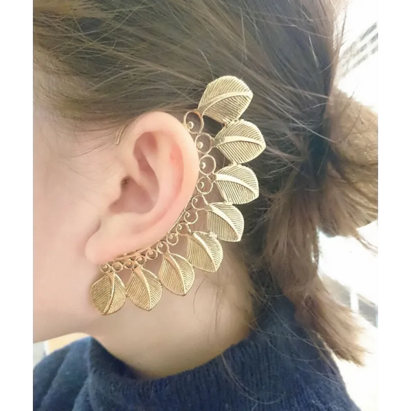 Large Boho Feathers Earcuff - Jewelry & Watches