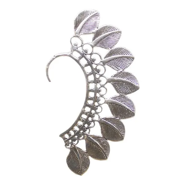 Large Boho Feathers Earcuff - Silver Jewelry & Watches