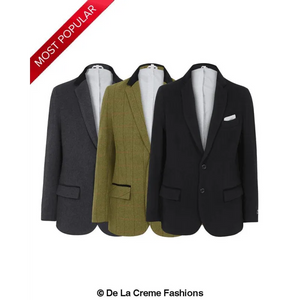 Mens Luxury Wool Blend Jacket Velvet Trim - Coats & Jackets