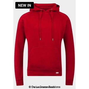 Mens Red Fleece Lined Pocket Hoodie - Shirts and Tops