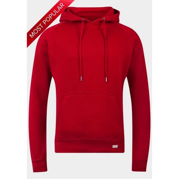 Mens Red Fleece Lined Pocket Hoodie - Shirts and Tops