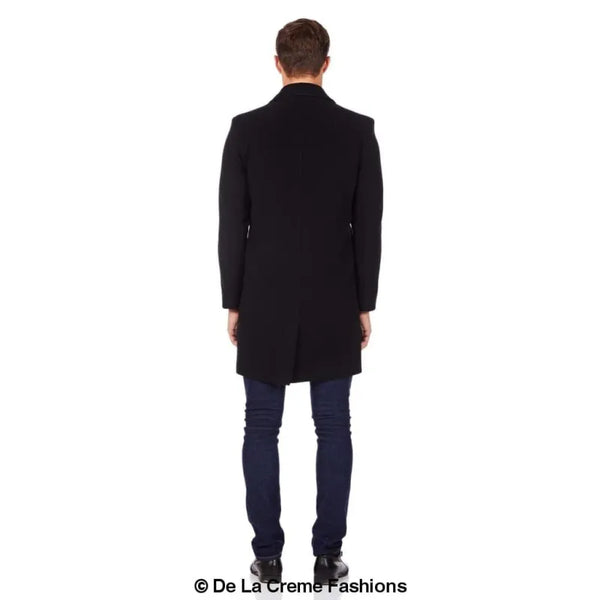 Men’s Single Breasted Wool Mix Overcoat - Coats & Jackets