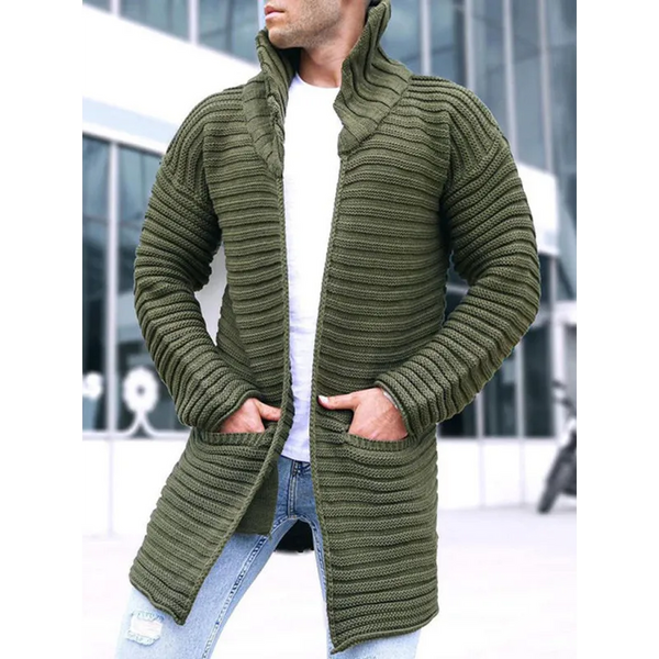 Men’s turtleneck long sleeve knitted sweater cardigan -