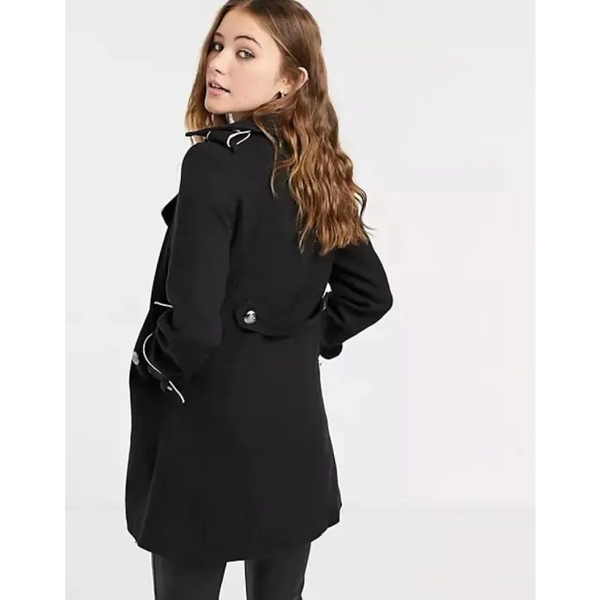 Military Coat with Contrast Buttons - Coats & Jackets