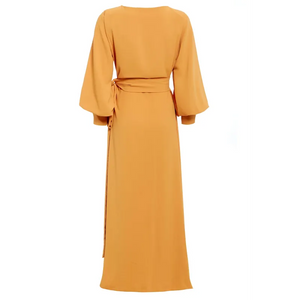 Mustard Wrap Dress - Dresses