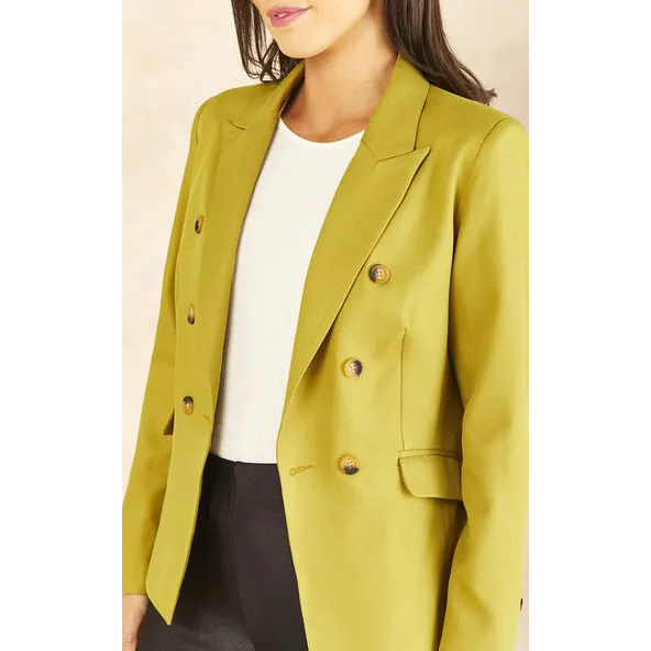 Olive Solid Blazer - Coats & Jackets