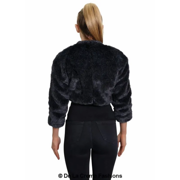 Open Front Faux Fur Bolero - Coats & Jackets