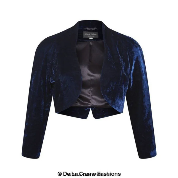 Open Front Velvet Bolero Shrug Top - Coats & Jackets