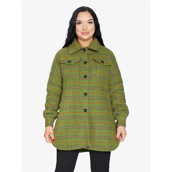 Oversized Nova Check Wool Blend Shacket - Coats & Jackets