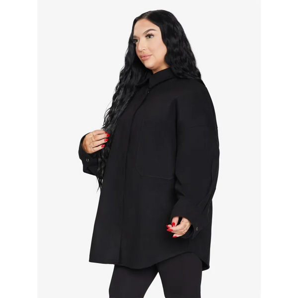 Oversized Patch Pocket Shacket - Jackets & Coats