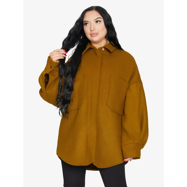 Oversized Patch Pocket Shacket - Jackets & Coats