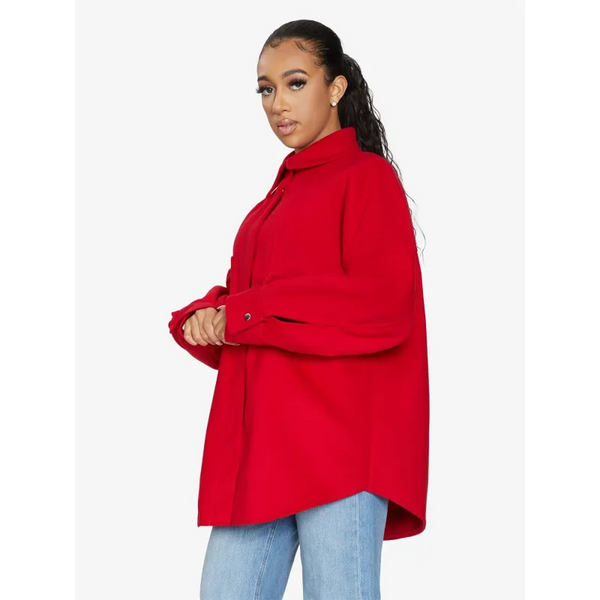 Oversized Patch Pocket Shacket - Jackets & Coats