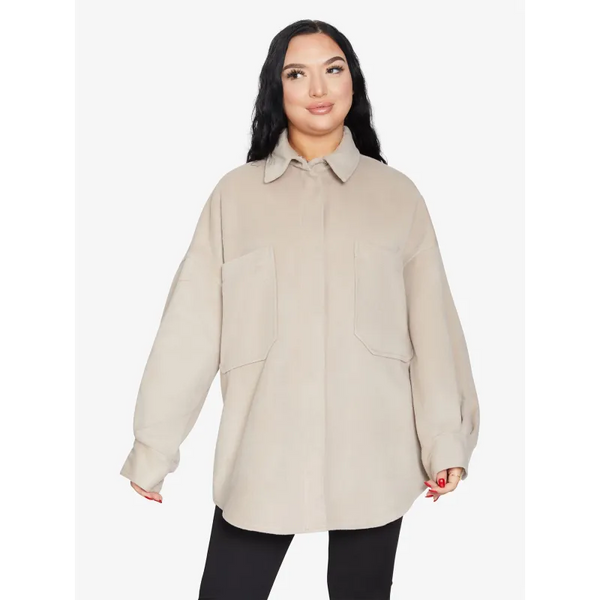 Oversized Patch Pocket Shacket - Jackets & Coats