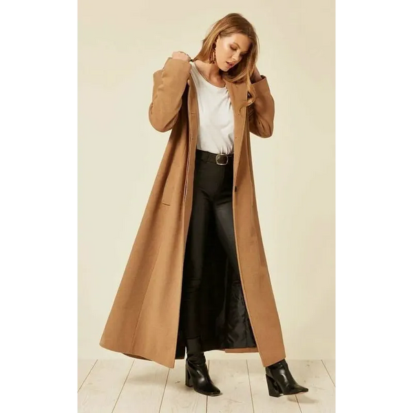 Oversized Wool Blend Hooded Long Coat - UK 26/EU 54/US 22