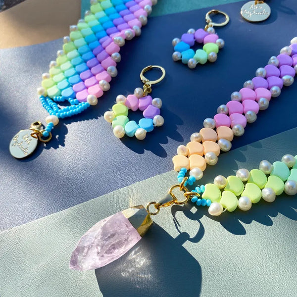 Pastel Rainbow Amethyst Necklace - Necklaces