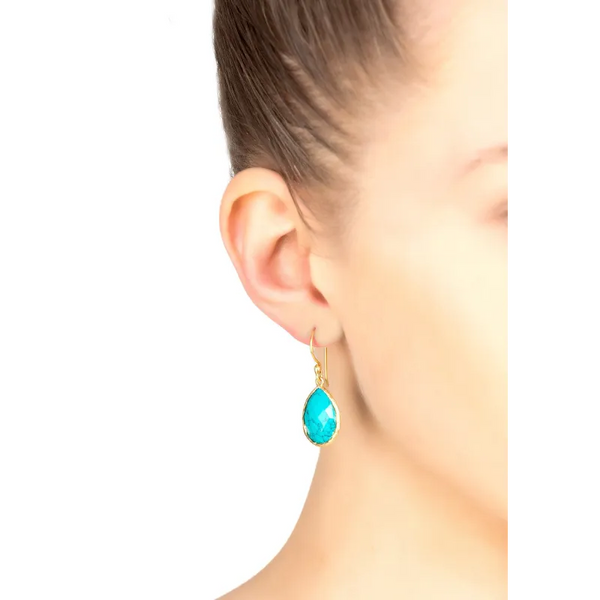 Petite Drop Earrings Arizona Turquoise Gold