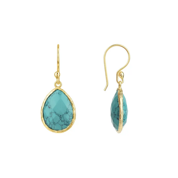 Petite Drop Earrings Arizona Turquoise Gold