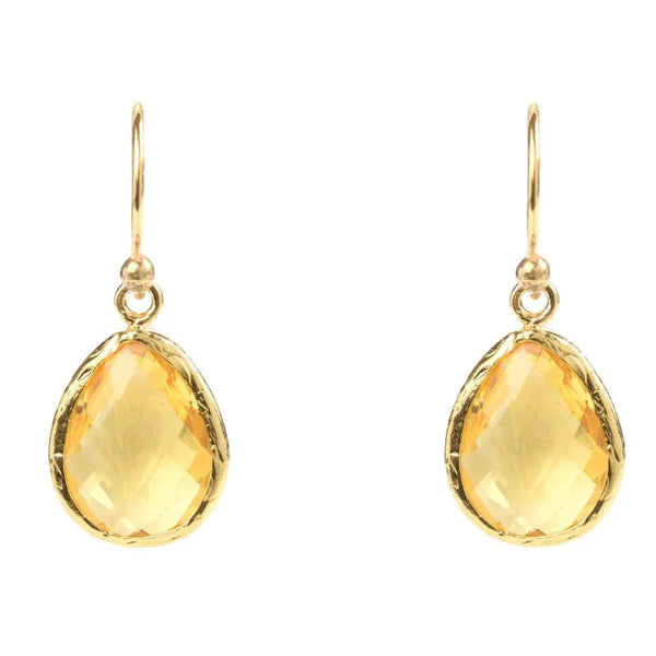 Petite Drop Earrings Citrine Hydro Gold - Accessories