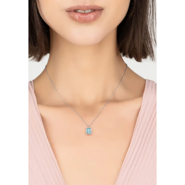 Portofino Necklace Silver Blue Topaz - Jewelry & Watches