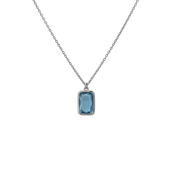 Portofino Necklace Silver Blue Topaz - Jewelry & Watches