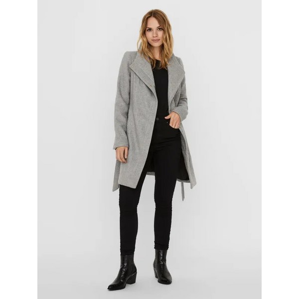 Recycled Wool Blend Belted Winter Coat - Coats & Jackets