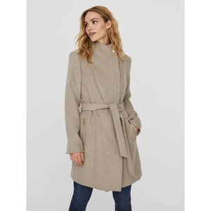 Recycled Wool Blend Belted Winter Coat - Coats & Jackets