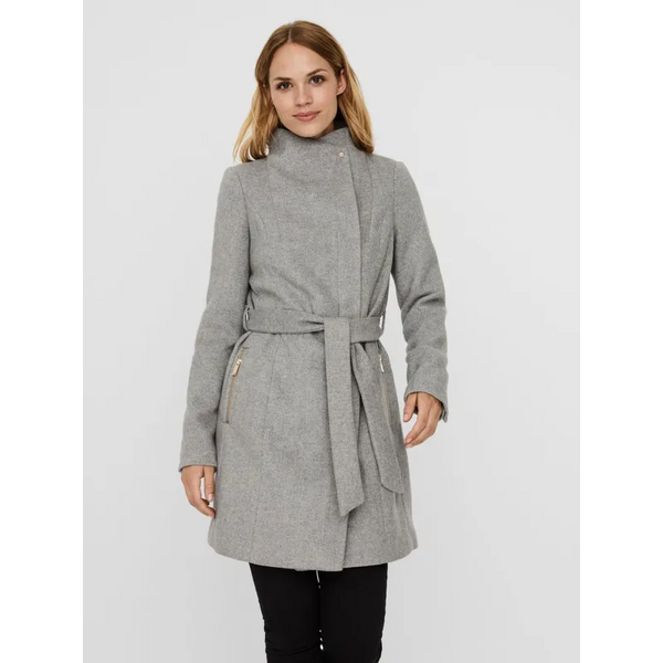 Recycled Wool Blend Belted Winter Coat - Coats & Jackets