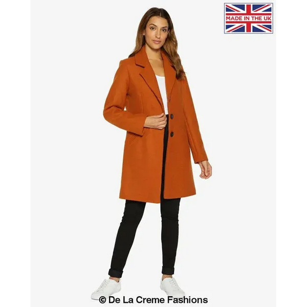 Sara Covert Button Up Coat - UK 16/EU 44/US 12 / Orange