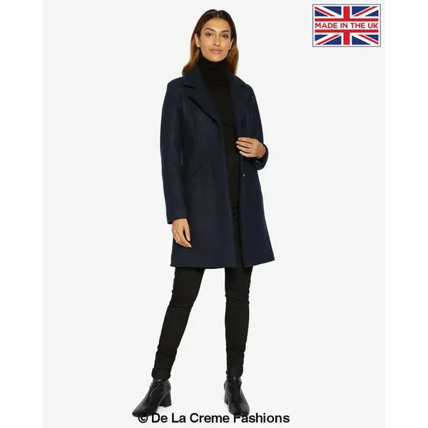 Sara Covert Button Up Coat - UK 8/EU 36/US 4 / Navy Coats &