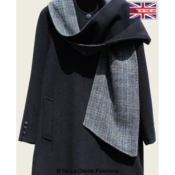 SCARPIA - Wool & Cashmere Overcoat With Scarf Detail UK