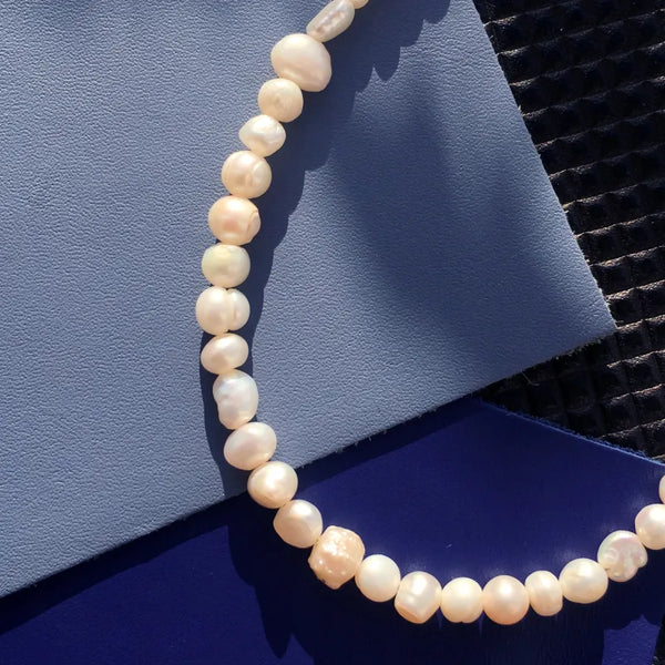 Skinny Pearl Necklace + Bracelet - Necklaces