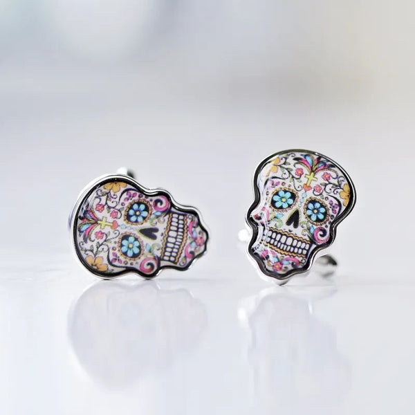 Skull Cufflinks + Engraved Box - Personalized