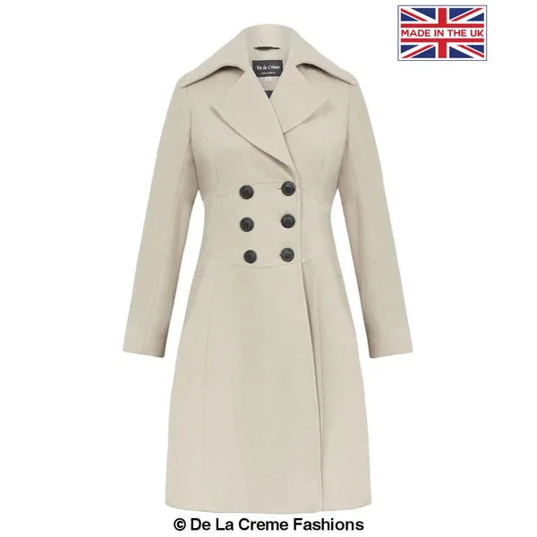 Slim Fit A - Line Coat - UK 8/EU 36/US 4 / Bisque Coats &