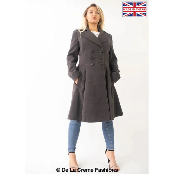 Slim Fit A - Line Coat - UK 8/EU 36/US 4 / Grey Coats &