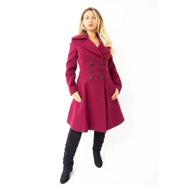 Slim Fit A - Line Coat - UK 8/EU 36/US 4 / Wine Coats &