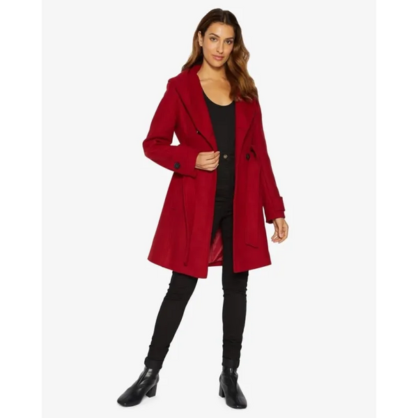 Slim Fit Shawl Hooded Coat - Coats & Jackets