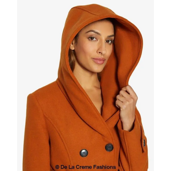 Slim Fit Shawl Hooded Coat - Coats & Jackets