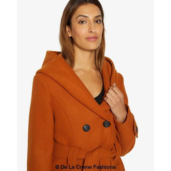 Slim Fit Shawl Hooded Coat - Coats & Jackets