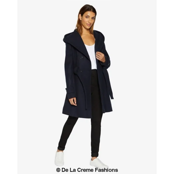 Slim Fit Shawl Hooded Coat - Coats & Jackets