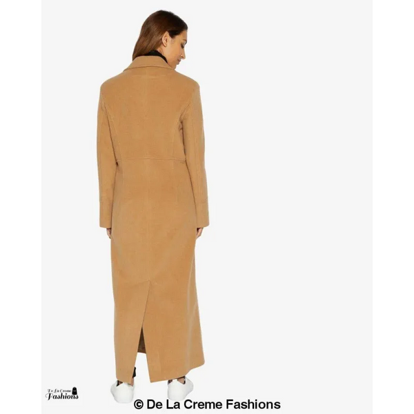 Slim Fit Wool Blend Longline Maxi Coat (1816) - Coats &