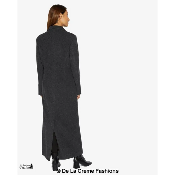 Slim Fit Wool Blend Longline Maxi Coat (1816) - Coats &