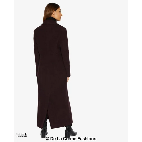 Slim Fit Wool Blend Longline Maxi Coat (1816) - Coats &