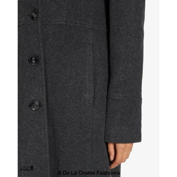 Slim Fit Wool Blend Longline Maxi Coat (1816) - Coats &