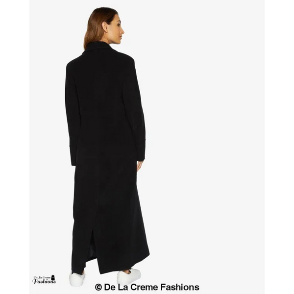 Slim Fit Wool Blend Longline Maxi Coat (1816) - Coats &