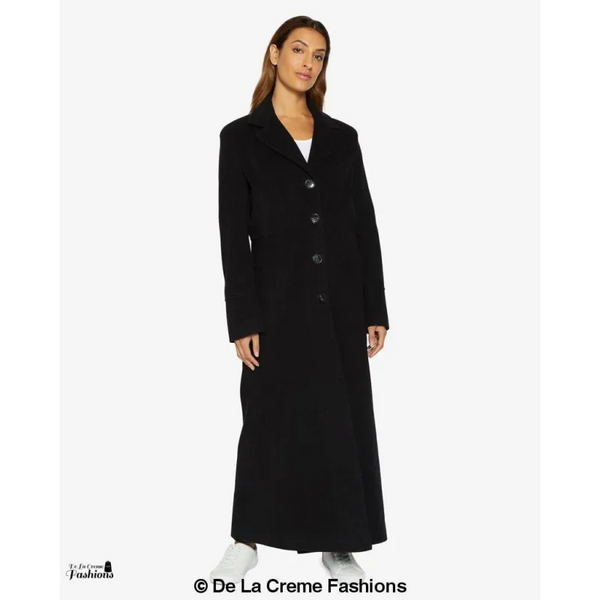 Slim Fit Wool Blend Longline Maxi Coat (1816) - Coats &