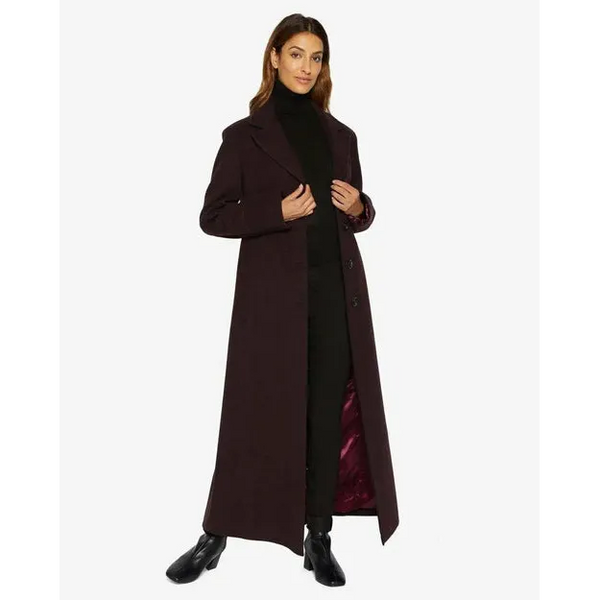 Slim Fit Wool Blend Longline Maxi Coat (1816) - UK 14/EU