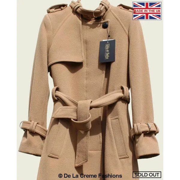 Tailored Stylish Collarless Trench Coat - UK 12/EU 40/US 8 /